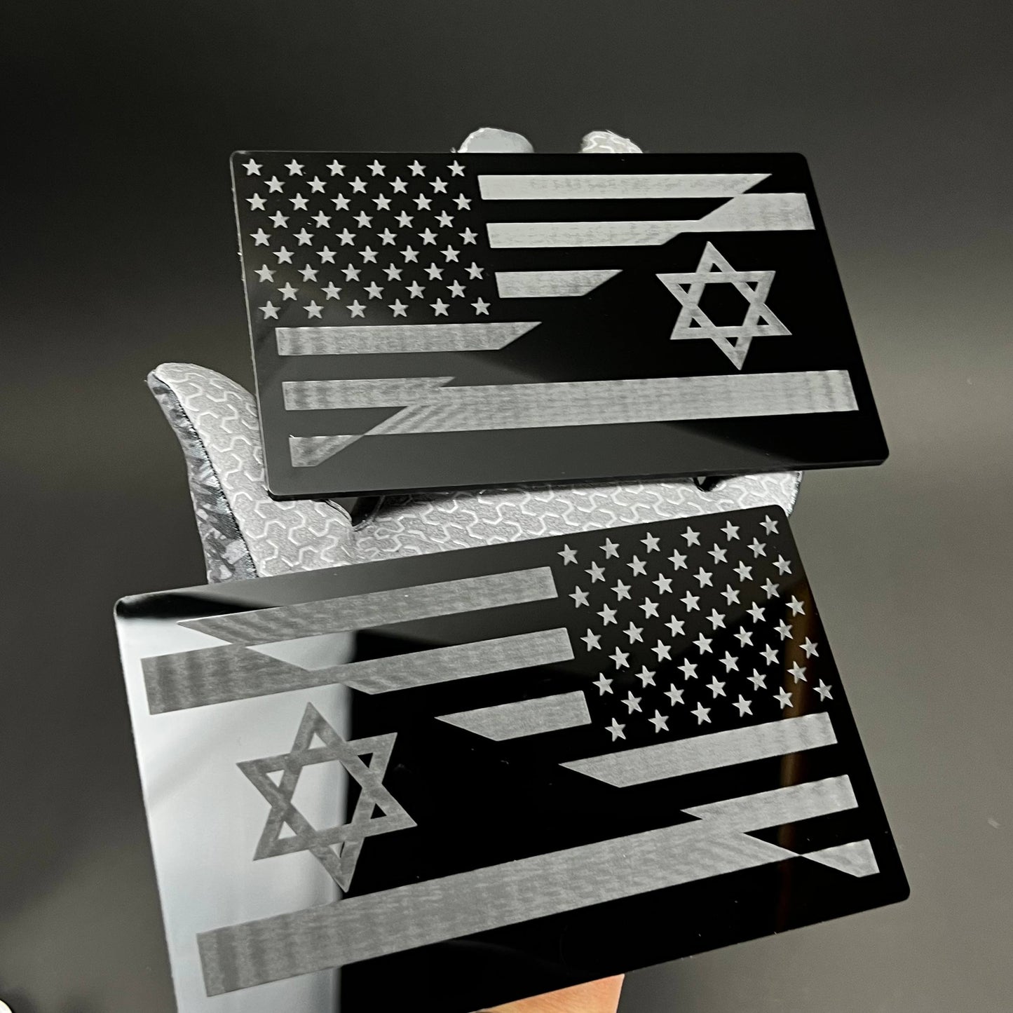 1PC USA Israel Flag 3D Acrylic Badge - Car Truck Emblem Fender Sticker