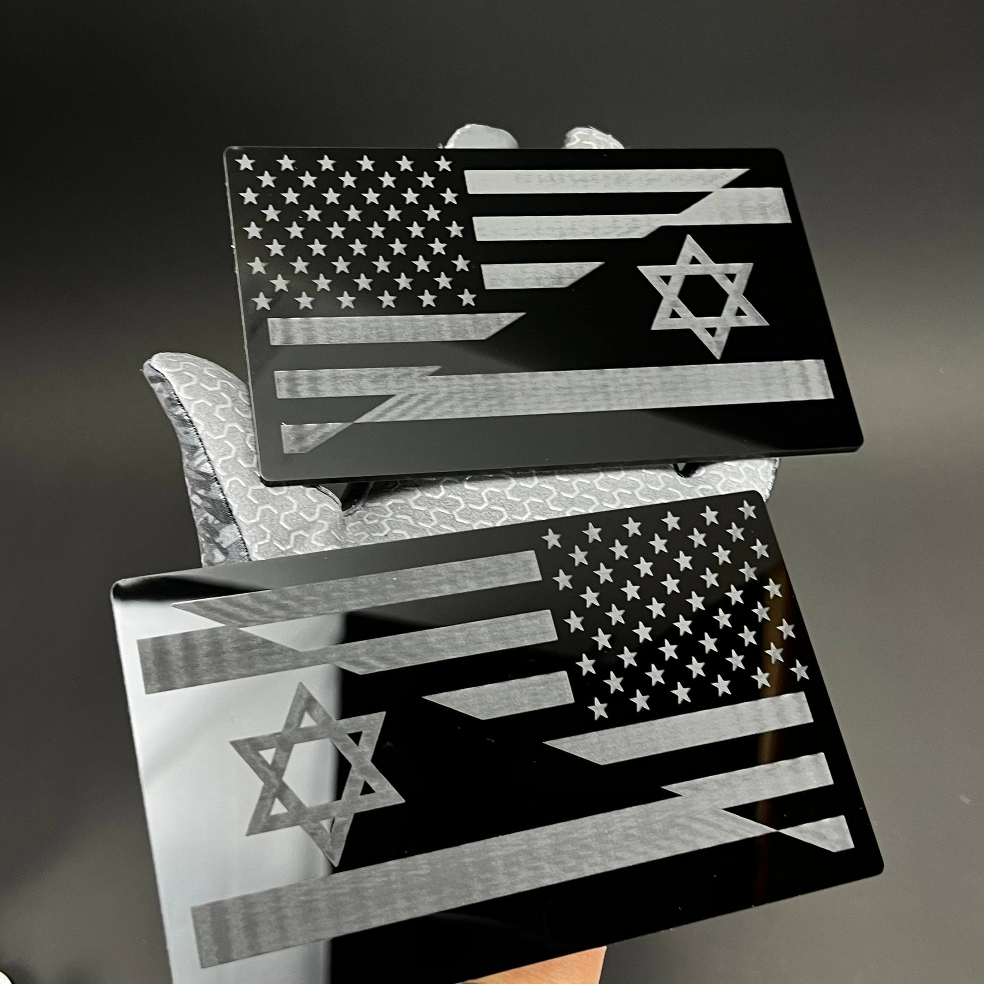 1PC USA Israel Flag 3D Acrylic Badge - Car Truck Emblem Fender Sticker