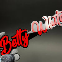 1PC Betty White 3D Acrylic Badge - Car Truck Emblem Fender Sticker