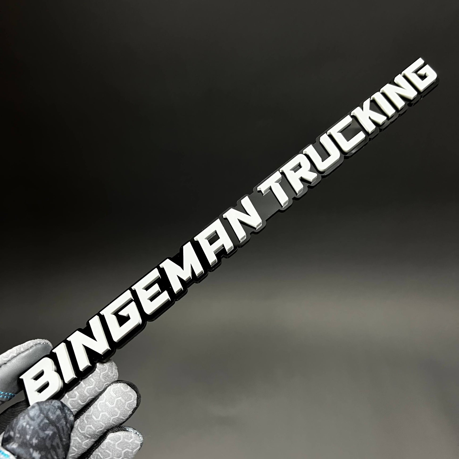 1PC BINGEMAN TRUCKING 3D Acrylic Badge - Car Truck Emblem Fender Sticker