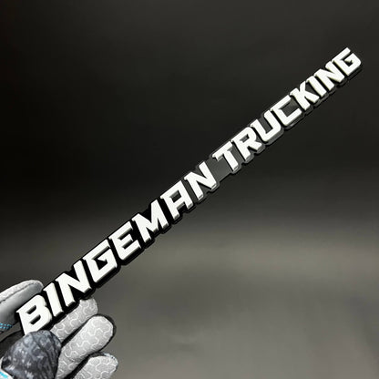 1PC BINGEMAN TRUCKING 3D Acrylic Badge - Car Truck Emblem Fender Sticker