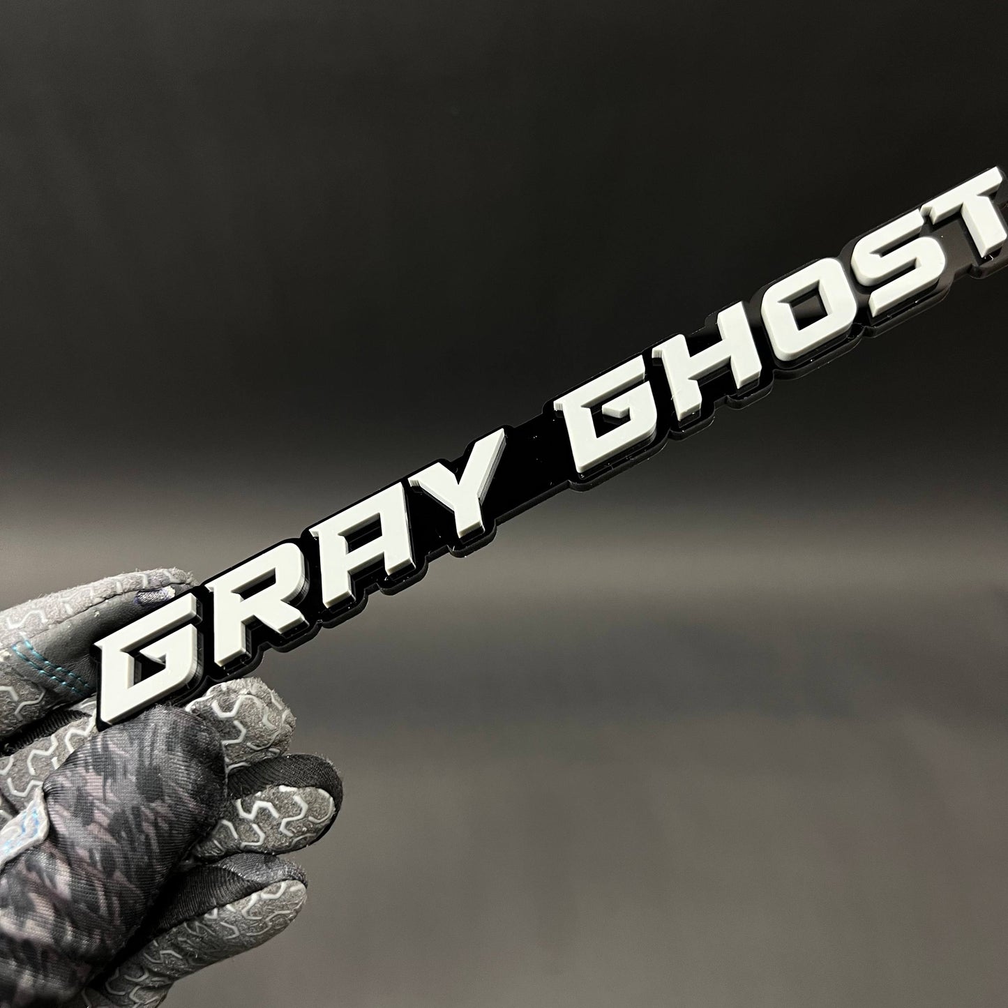 1PC GRAY GHOST 3D Acrylic Badge - Car Truck Emblem Fender Tailgate Trunk Sticker