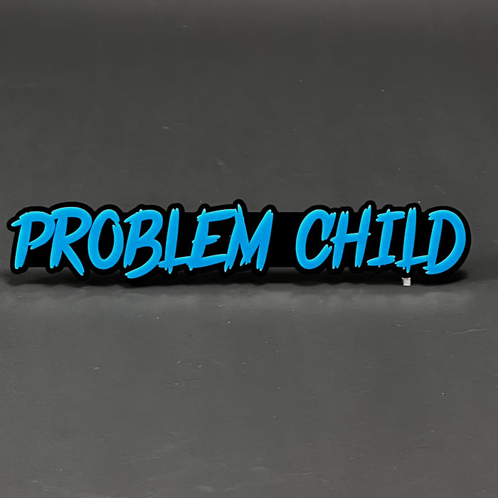 1PC PROBLEM CHILD 3D Acrylic Badge - Car Truck Emblem Fender Sticker