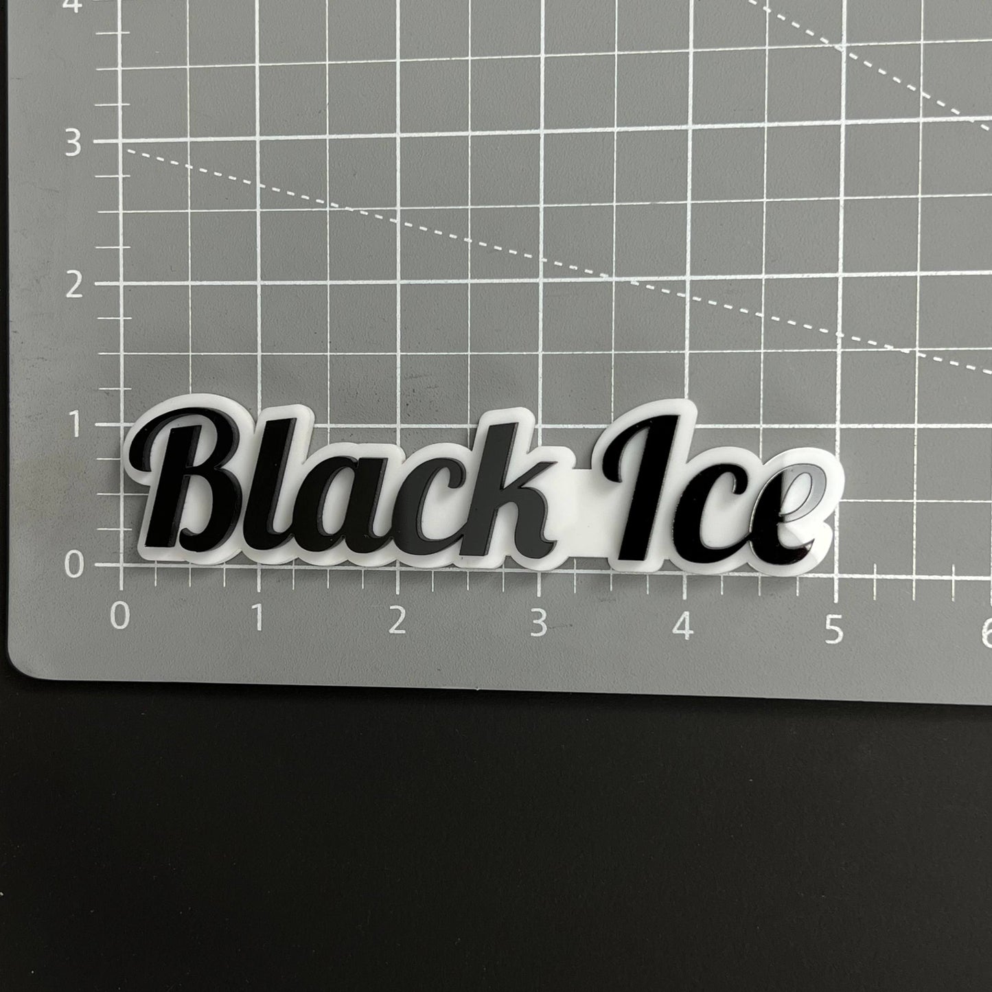 1PC Black Ice 3D Acrylic Badge - Car Truck Emblem Fender Tailgate Trunk Sticker