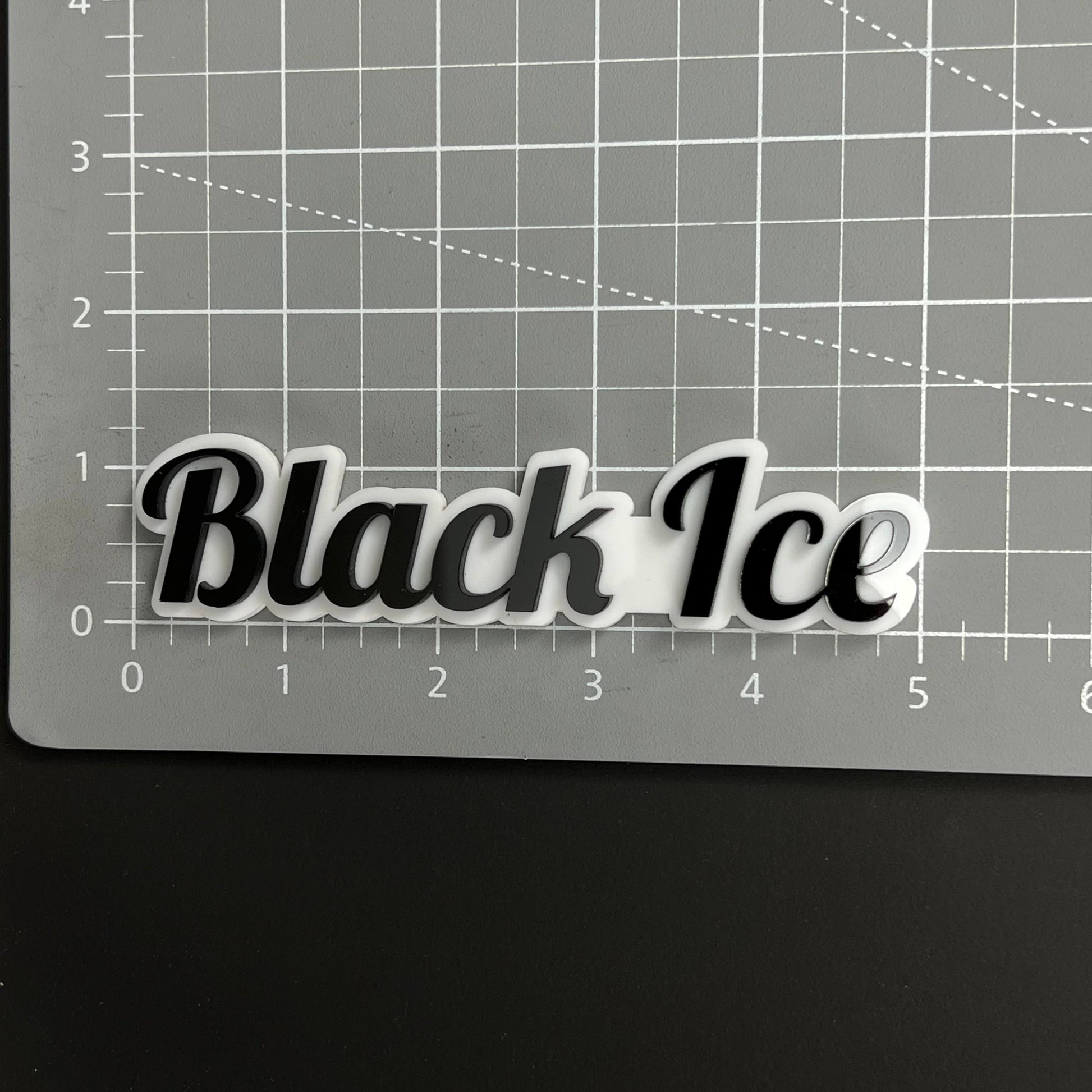 1PC Black Ice 3D Acrylic Badge - Car Truck Emblem Fender Tailgate Trunk Sticker