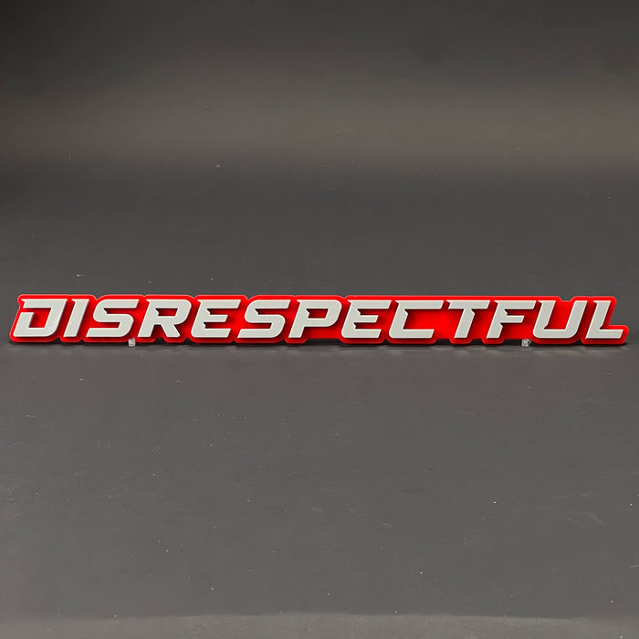 1PC DISRESPECTFUL 3D Acrylic Badge - Car Truck Emblem Fender Sticker