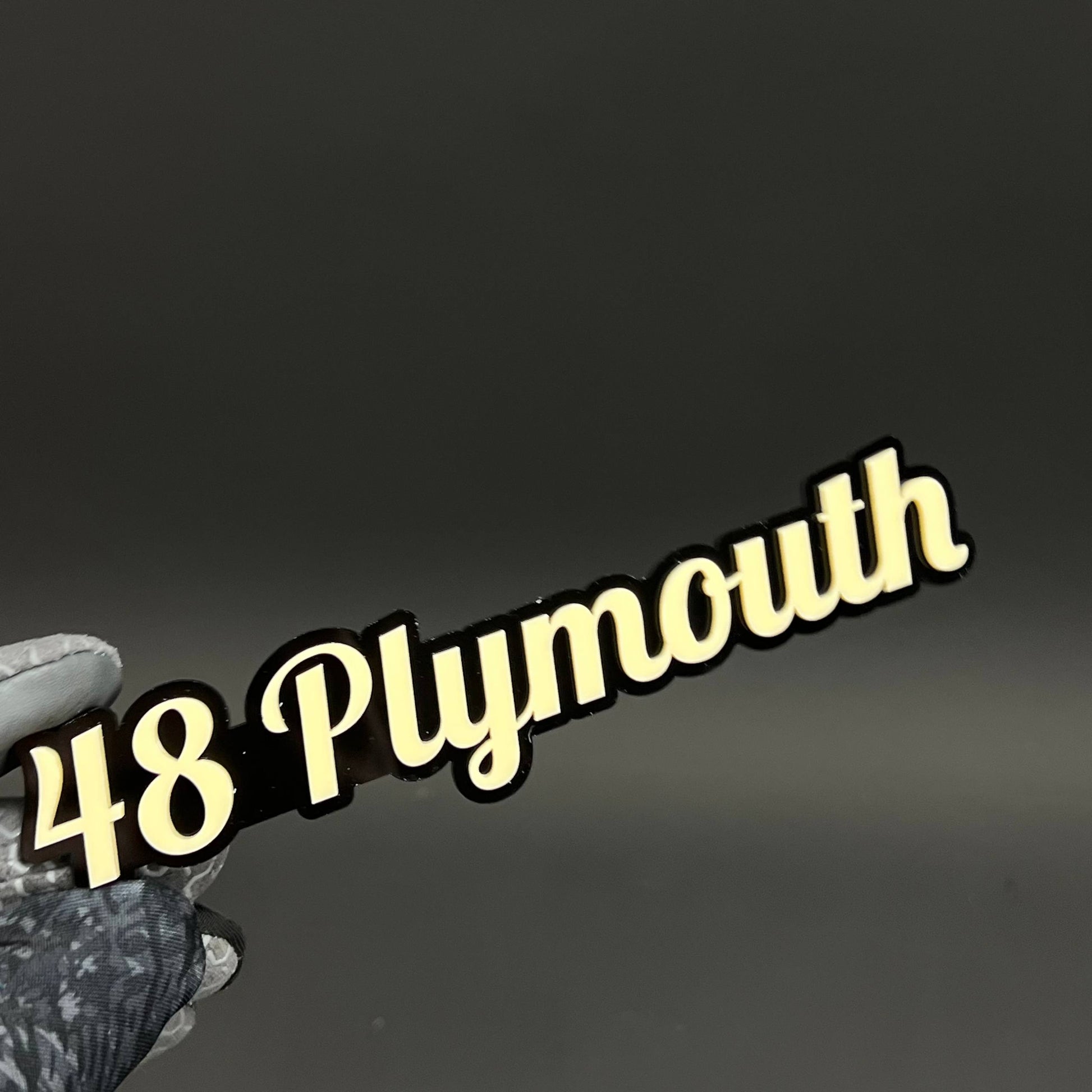 1PC 48 Plymouth 3D Acrylic Badge - Car Truck Emblem Fender Sticker
