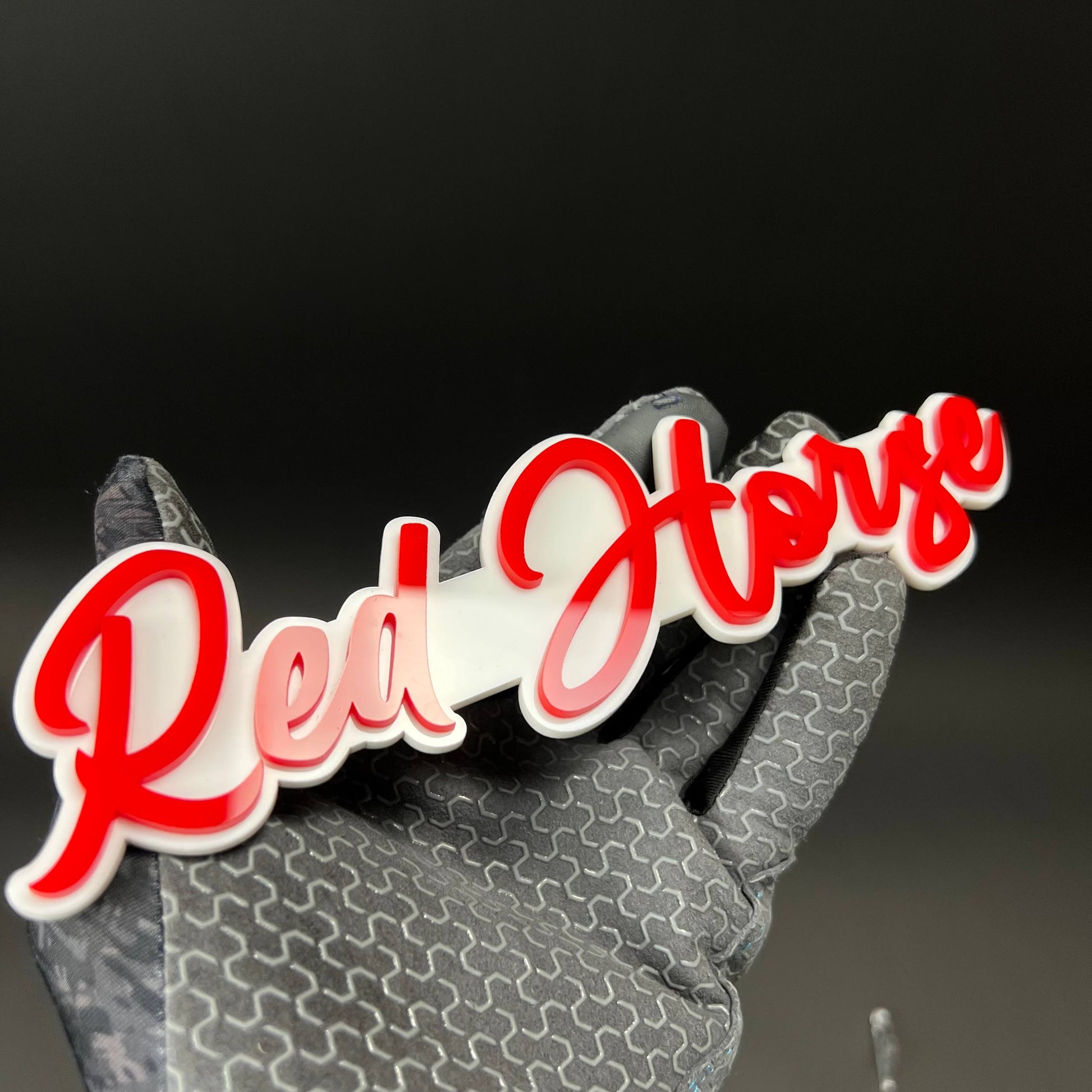 1PC Red Horse 3D Acrylic Badge - Car Truck Emblem Fender Tailgate Trunk Sticker
