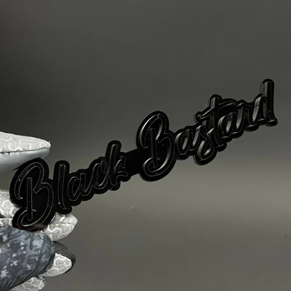 1PC Black Bastard 3D Acrylic Badge - Car Truck Emblem Fender Sticker