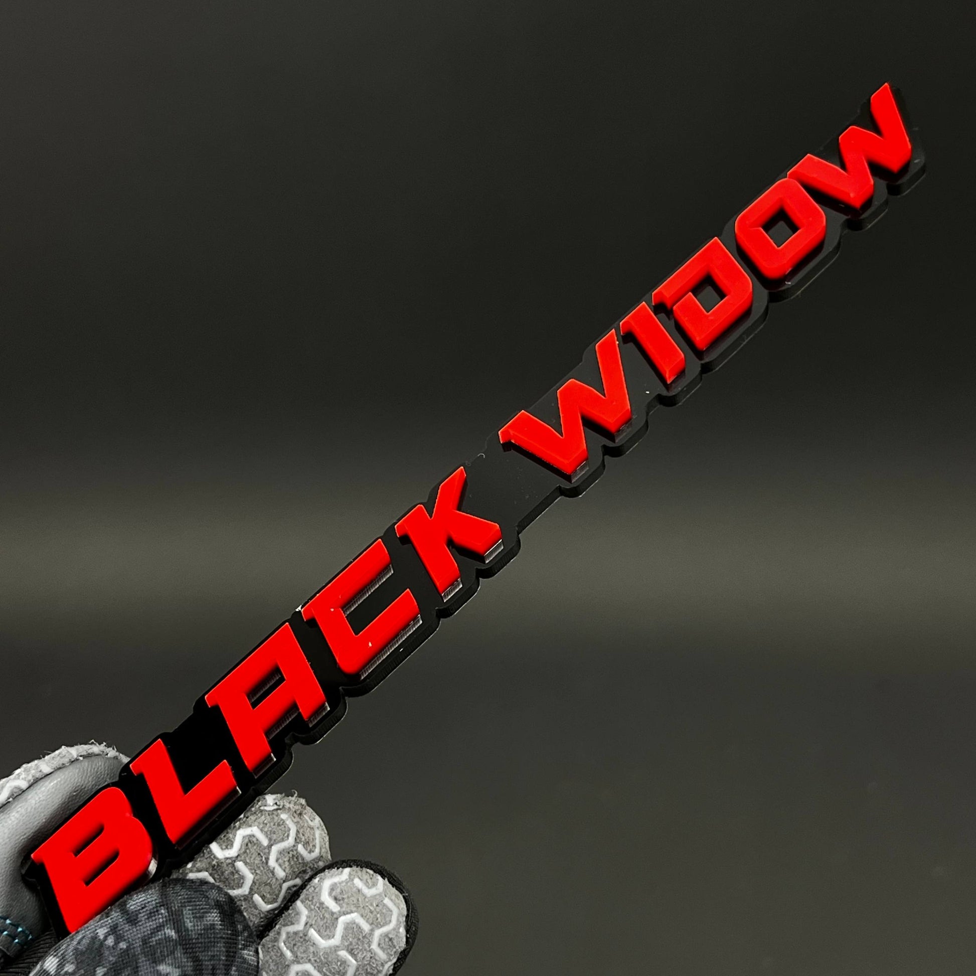 1PC BLACK WIDOW 3D Acrylic Badge - Car Truck Emblem Fender Sticker