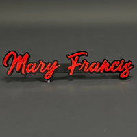 1PC Mary Francis 3D Acrylic Badge - Car Truck Emblem Fender Sticker