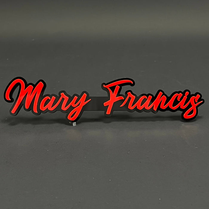 1PC Mary Francis 3D Acrylic Badge - Car Truck Emblem Fender Sticker