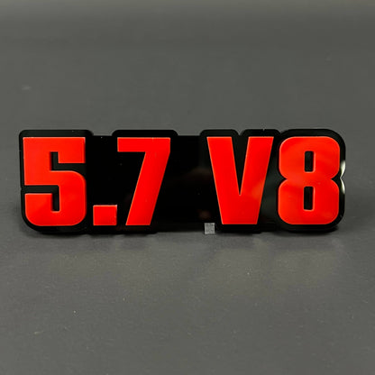 1PC 5.7 V8 3D Acrylic Badge - Car Truck Emblem Fender Tailgate Trunk Sticker