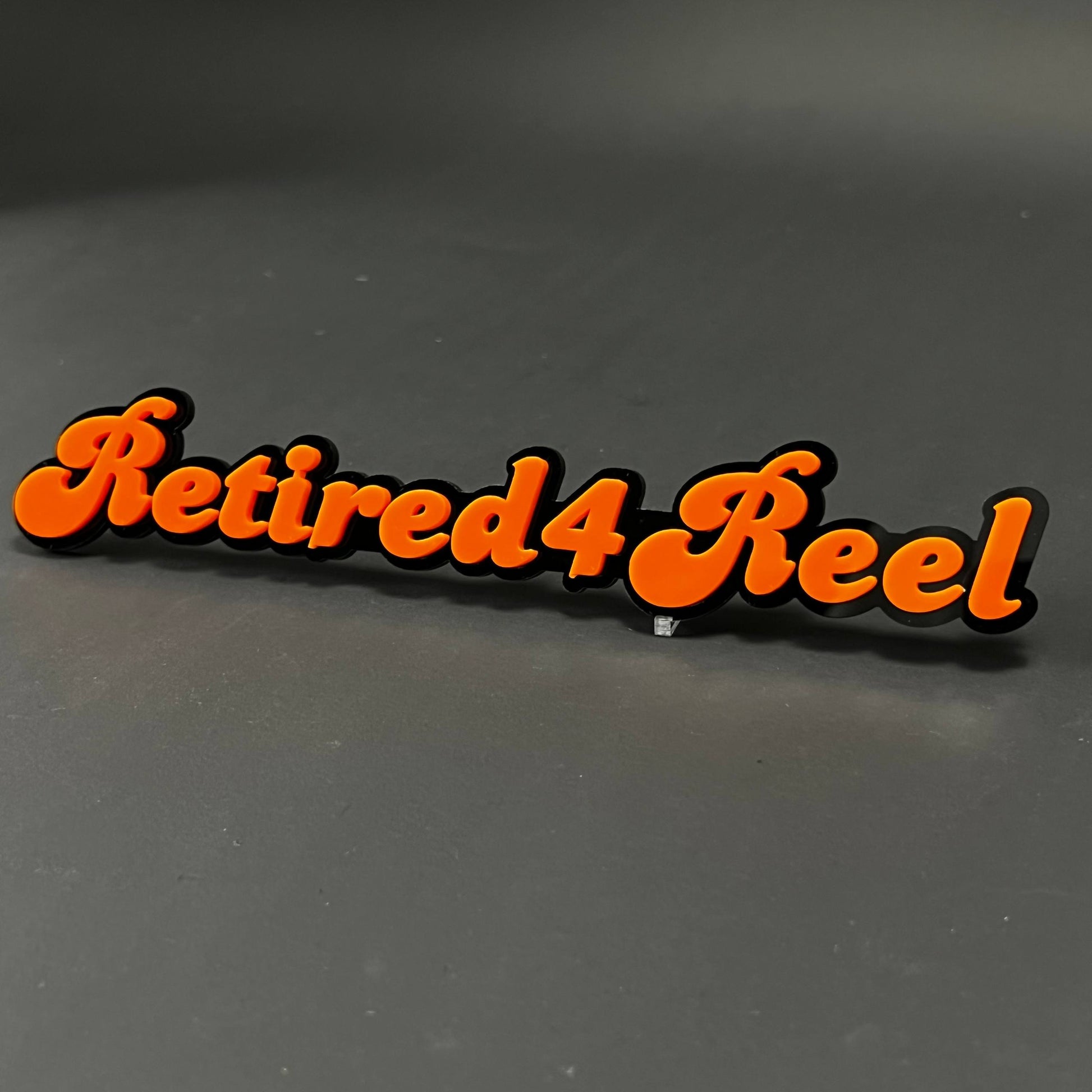 1PC Retired4Reel 3D Acrylic Badge - Car Truck Emblem Fender Sticker