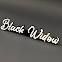 1PC Black Widow (White) 3D Acrylic Badge - Car Truck Emblem Fender Tailgate Trunk Sticker