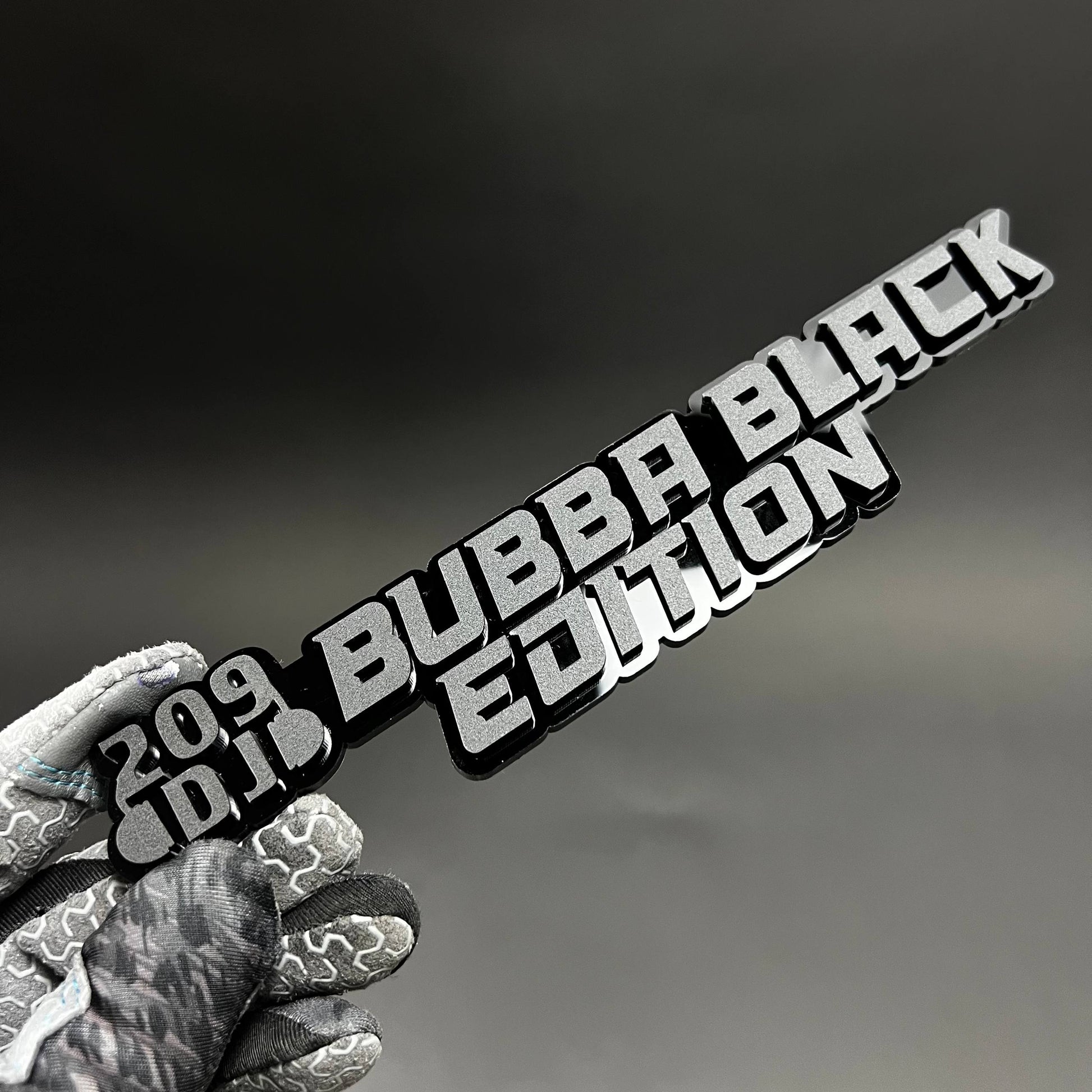 1PC BUBBA BLACK EDITION 3D Acrylic Badge - Car Truck Emblem Fender Sticker