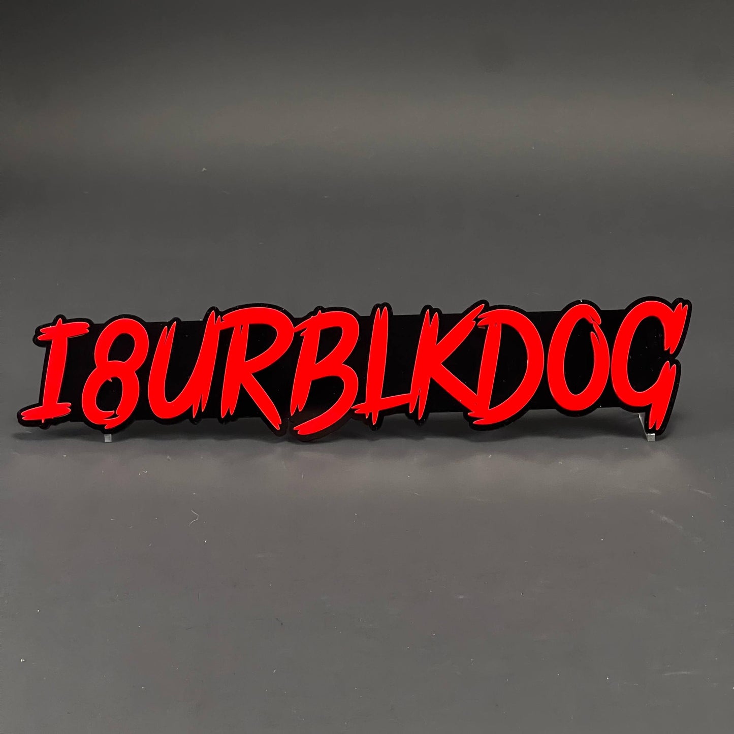 1PC I8URBLKDOG 3D Acrylic Badge - Car Truck Emblem Fender Tailgate Trunk Sticker