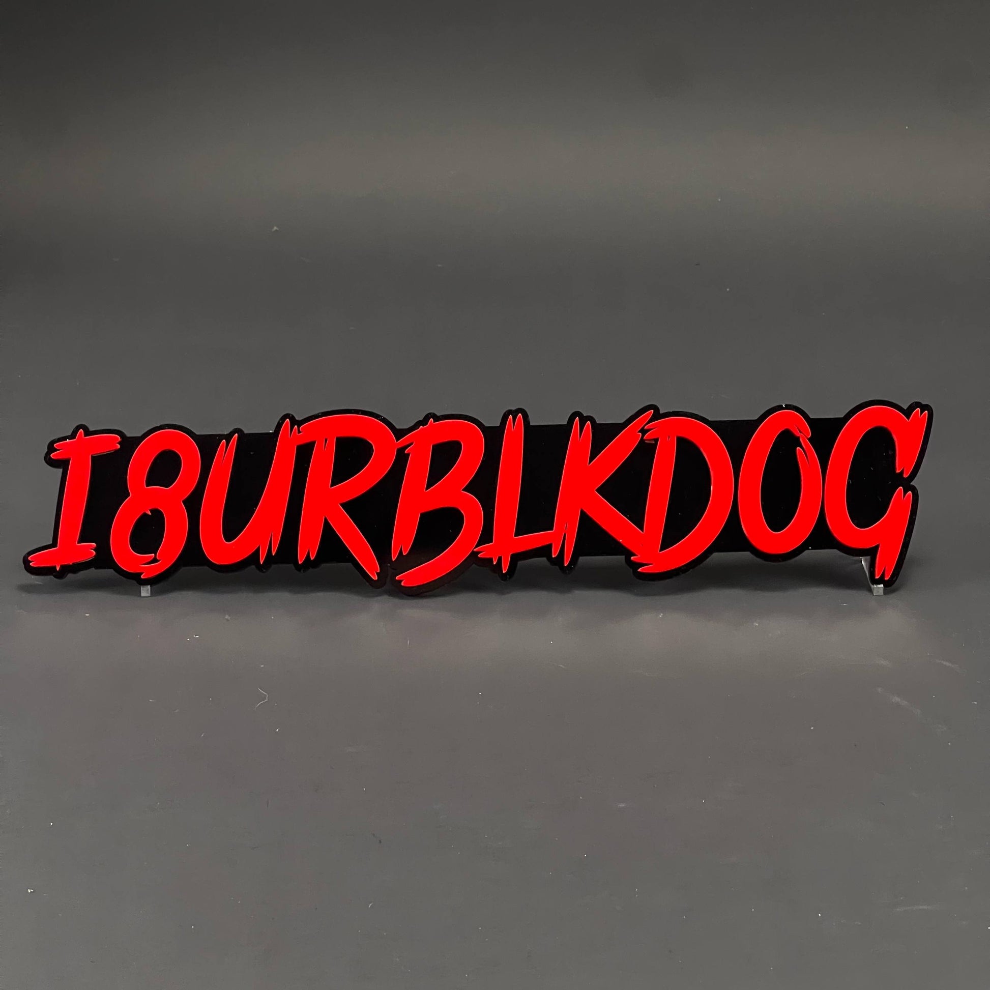 1PC I8URBLKDOG 3D Acrylic Badge - Car Truck Emblem Fender Tailgate Trunk Sticker