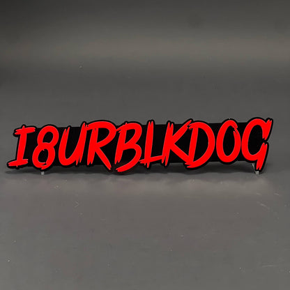 1PC I8URBLKDOG 3D Acrylic Badge - Car Truck Emblem Fender Tailgate Trunk Sticker