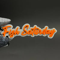 1PC Fish Saturday 3D Acrylic Badge - Car Truck Emblem Fender Sticker