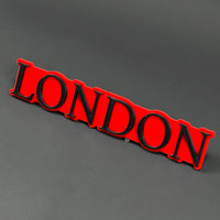1PC LONDON (Red) 3D Acrylic Badge - Car Truck Emblem Fender Tailgate Trunk Sticker