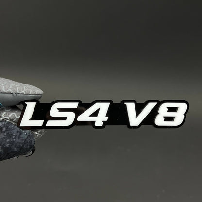 1PC LS4 V8 3D Acrylic Badge - Car Truck Emblem Fender Tailgate Trunk Sticker