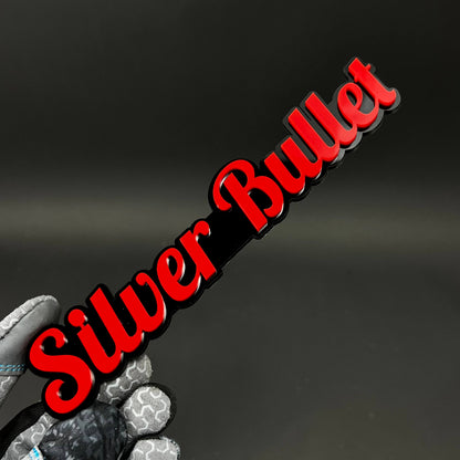 1PC Silver Bullet 3D Acrylic Badge - Car Truck Emblem Fender Sticker