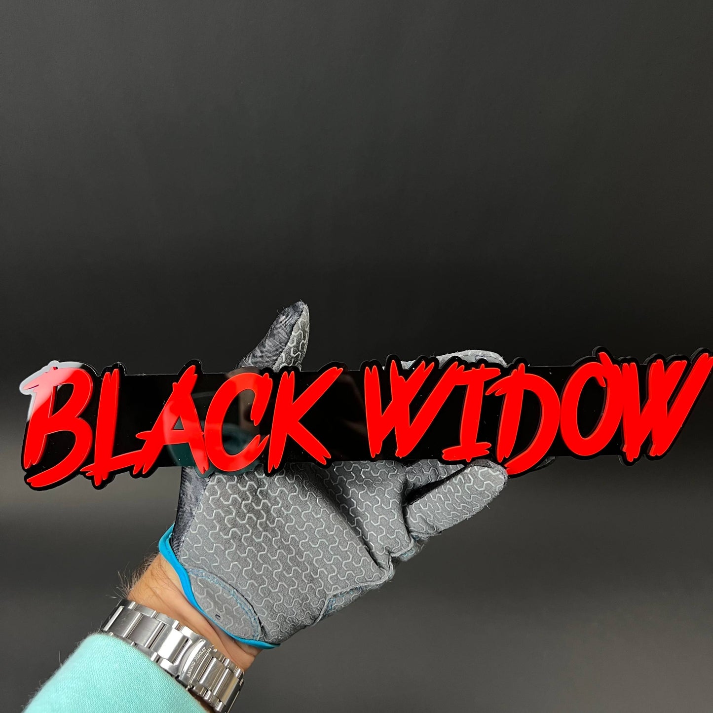 1PC Black Widow 3D Acrylic Badge - Car Truck Emblem Fender Sticker