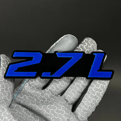 1PC 2.7L 3D Acrylic Badge - Car Truck Emblem Fender Tailgate Trunk Sticker
