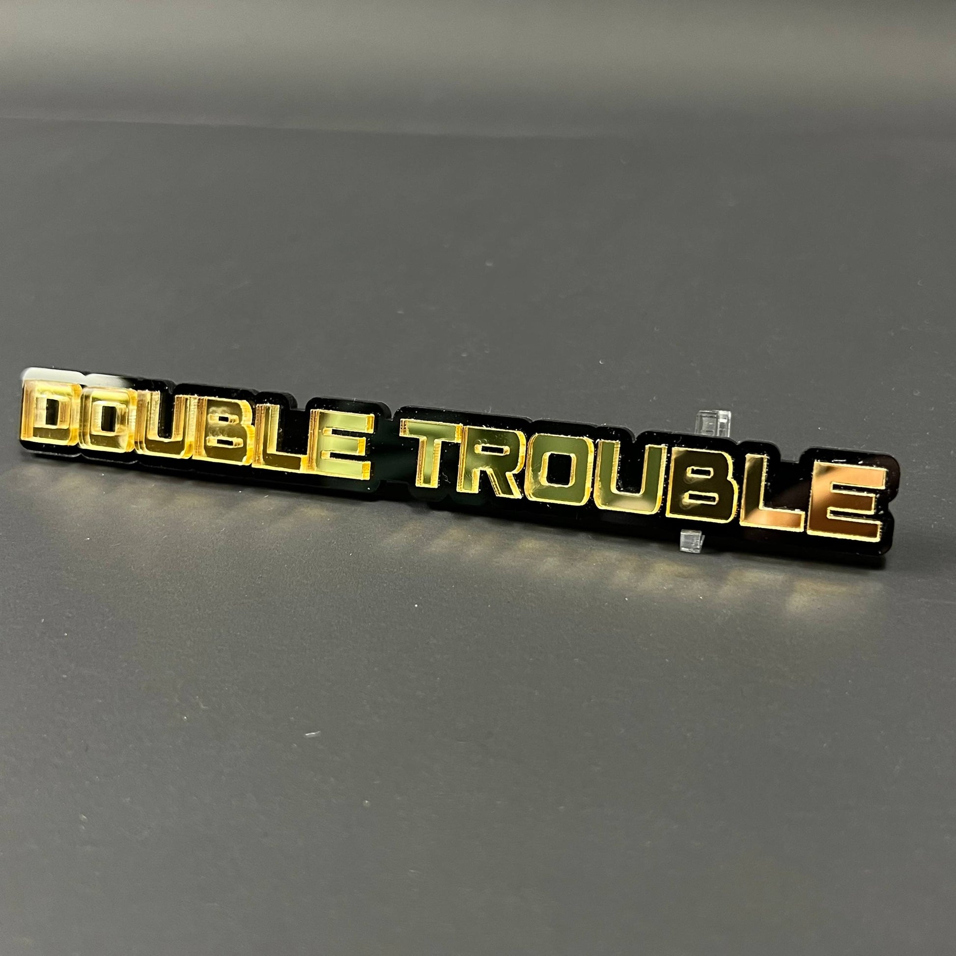 1PC DOUBLE TROUBLE 3D Acrylic Badge - Car Truck Emblem Fender Sticker