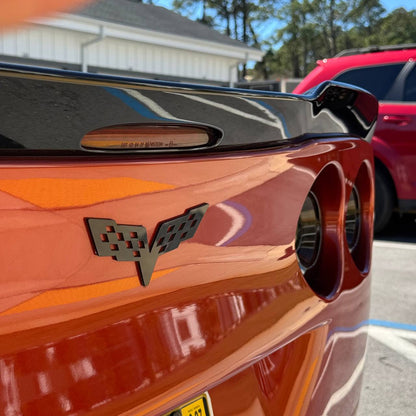 1PC Corvette Flags 3D Acrylic Badge - Car Truck Emblem Fender Sticker