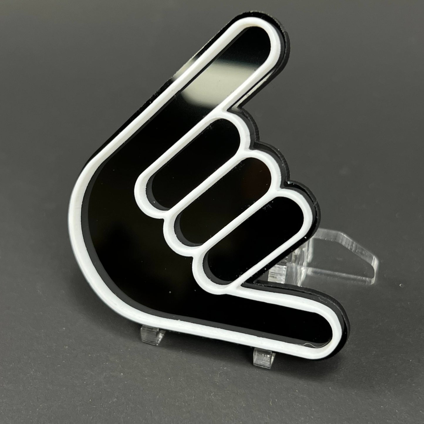 1PC Shaka Hand 3D Acrylic Badge - Car Truck Emblem Fender Tailgate Trunk Sticker