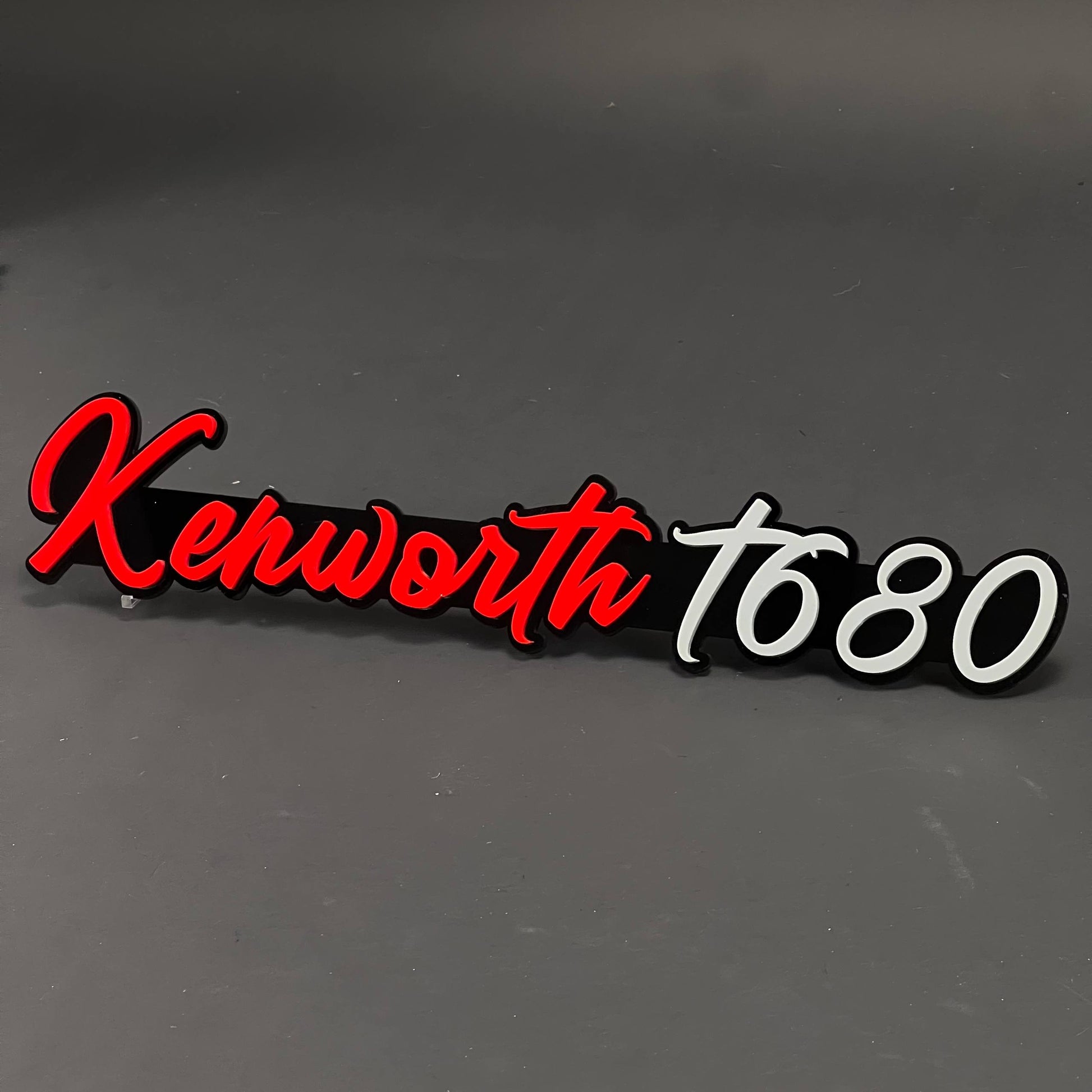 1PC Kenworth T680 3D Acrylic Badge - Car Truck Emblem Fender Sticker