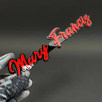 1PC Mary Francis 3D Acrylic Badge - Car Truck Emblem Fender Sticker