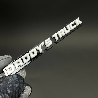 1PC DADDY'S TRUCK 3D Acrylic Badge - Car Truck Emblem Fender Sticker