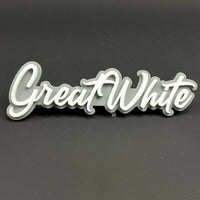 1PC Great White 3D Acrylic Badge - Car Truck Emblem Fender Sticker