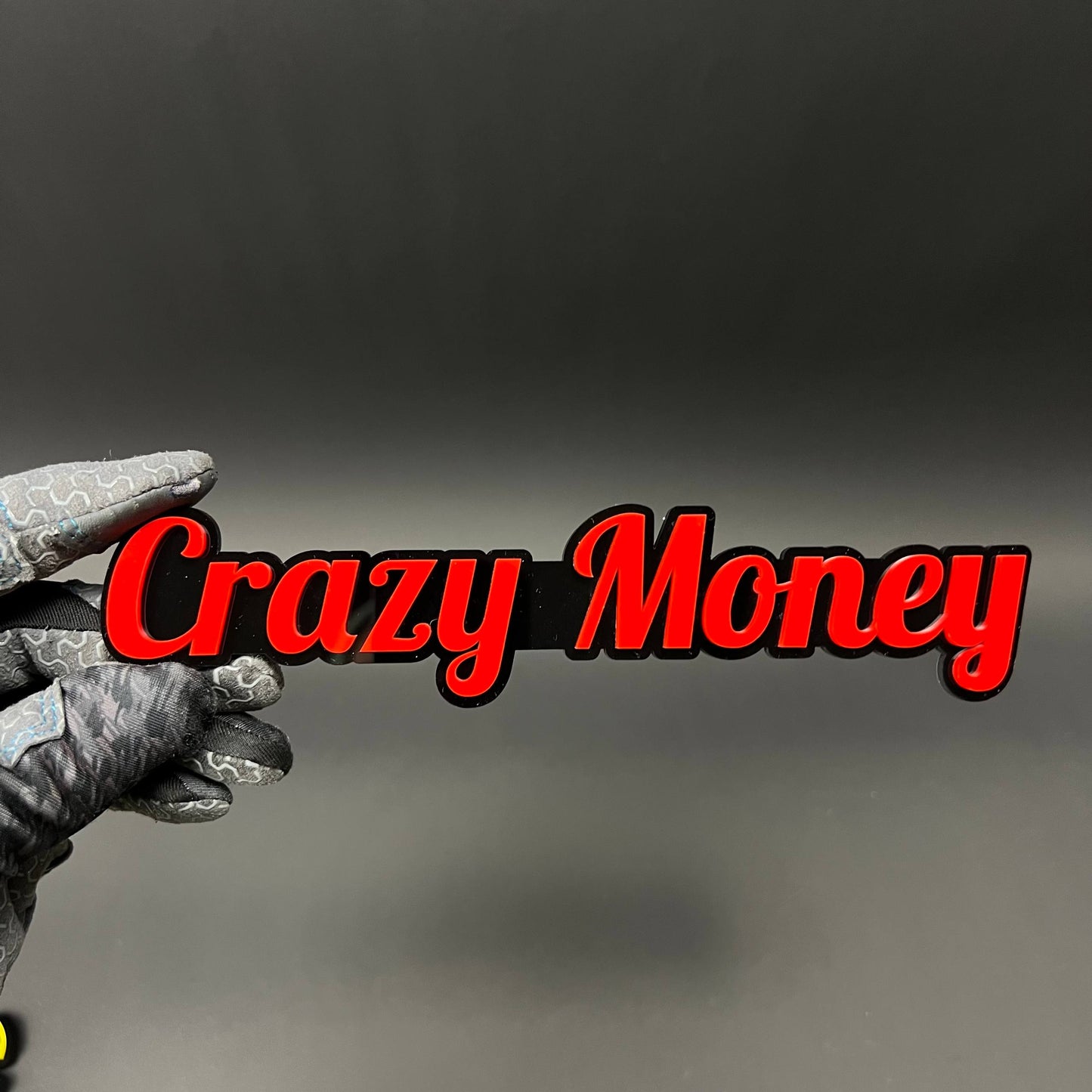 1PC Crazy Money 3D Acrylic Badge - Car Truck Emblem Fender Sticker