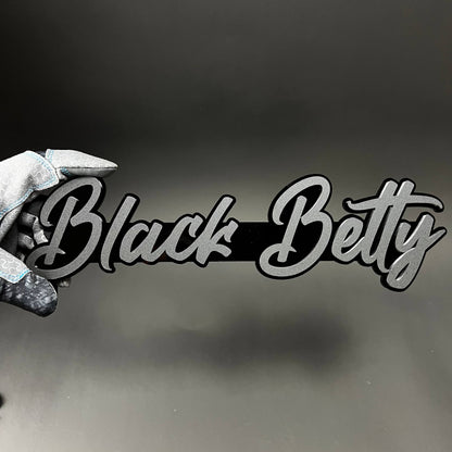 1PC Black Betty 3D Acrylic Badge - Car Truck Emblem Fender Sticker