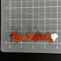 1PC Fish Saturday 3D Acrylic Badge - Car Truck Emblem Fender Sticker