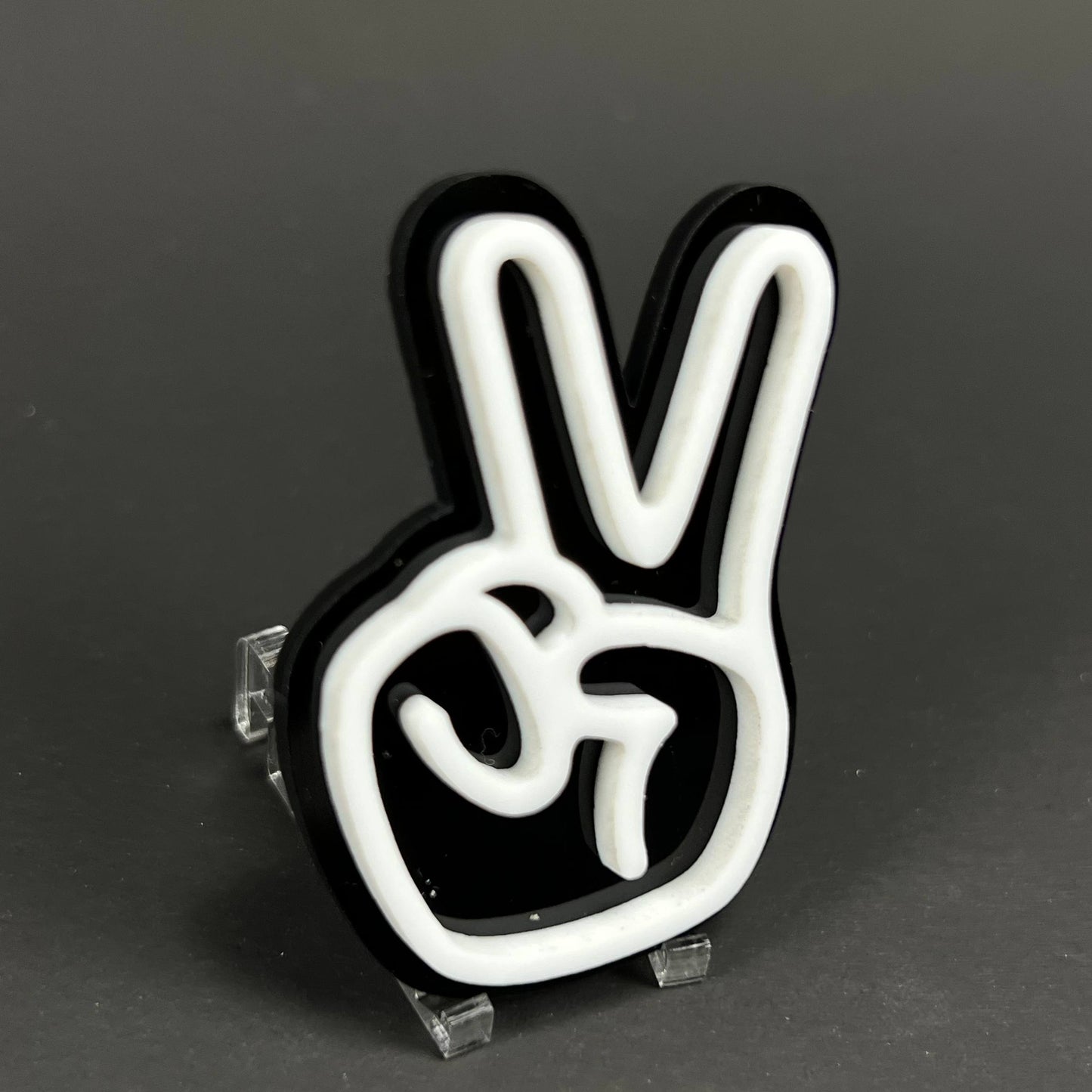 1PC Peace Hand 3D Acrylic Badge - Car Truck Emblem Fender Tailgate Trunk Sticker