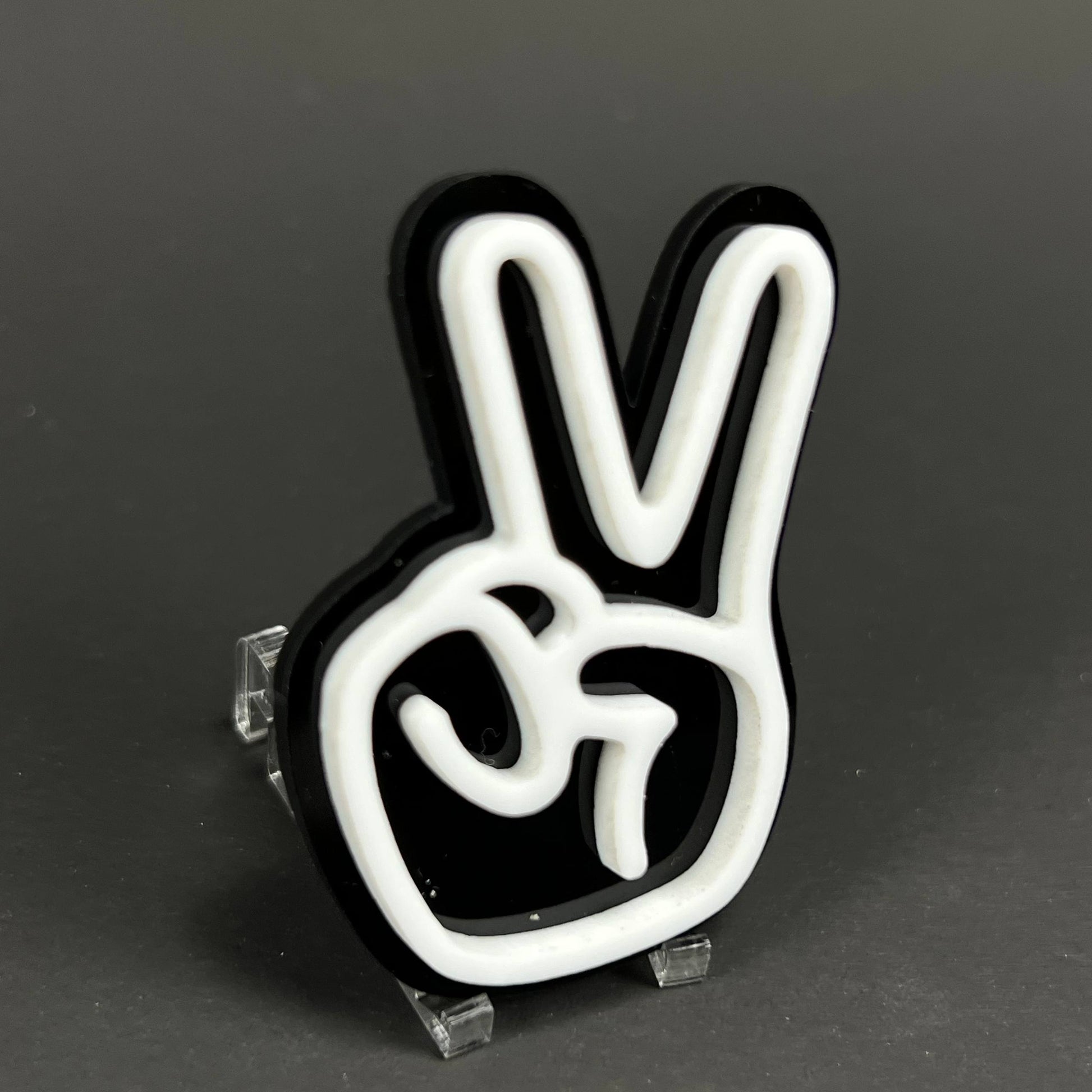 1PC Peace Hand 3D Acrylic Badge - Car Truck Emblem Fender Tailgate Trunk Sticker