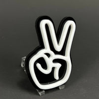 1PC Peace Hand 3D Acrylic Badge - Car Truck Emblem Fender Tailgate Trunk Sticker
