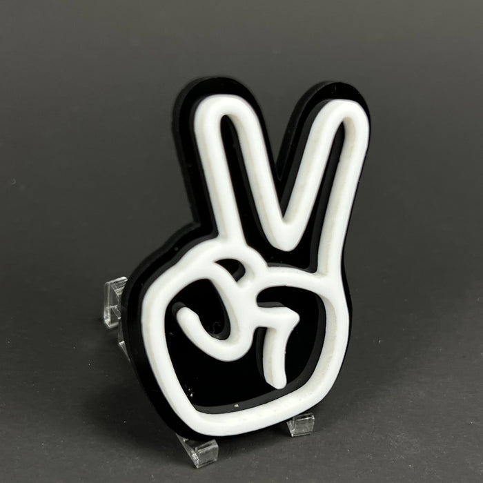 1PC Peace Hand 3D Acrylic Badge - Car Truck Emblem Fender Tailgate Trunk Sticker