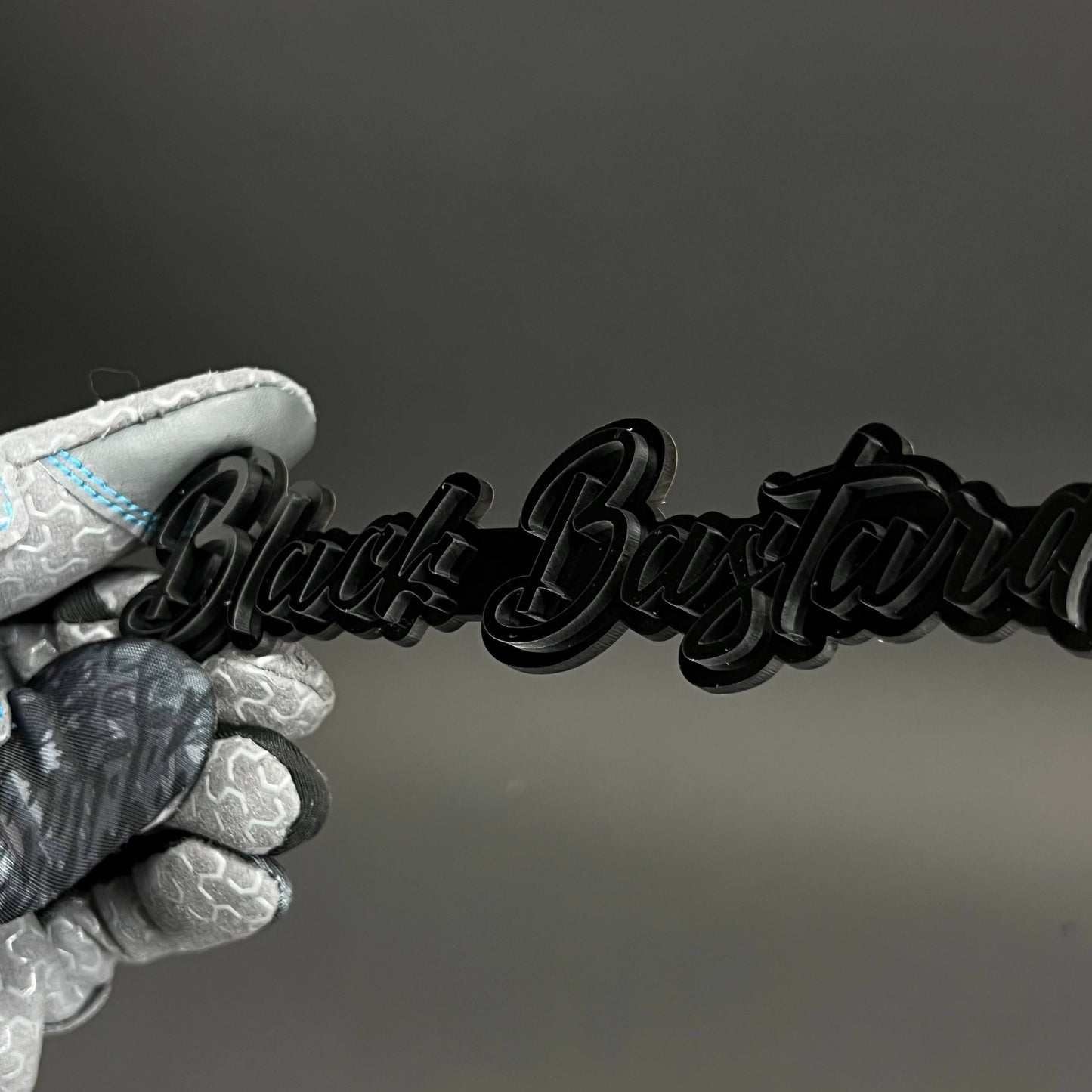 1PC Black Bastard 3D Acrylic Badge - Car Truck Emblem Fender Sticker