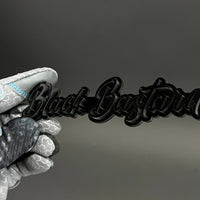 1PC Black Bastard 3D Acrylic Badge - Car Truck Emblem Fender Sticker