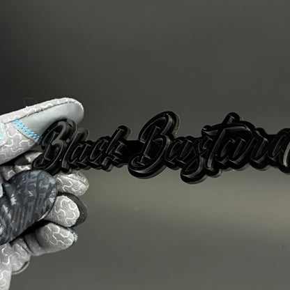 1PC Black Bastard 3D Acrylic Badge - Car Truck Emblem Fender Sticker