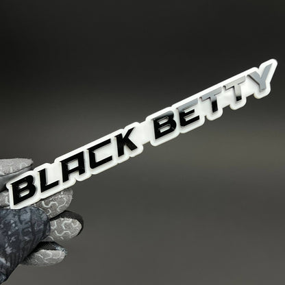 1PC Black Betty 3D Acrylic Badge - Car Truck Emblem Fender Sticker