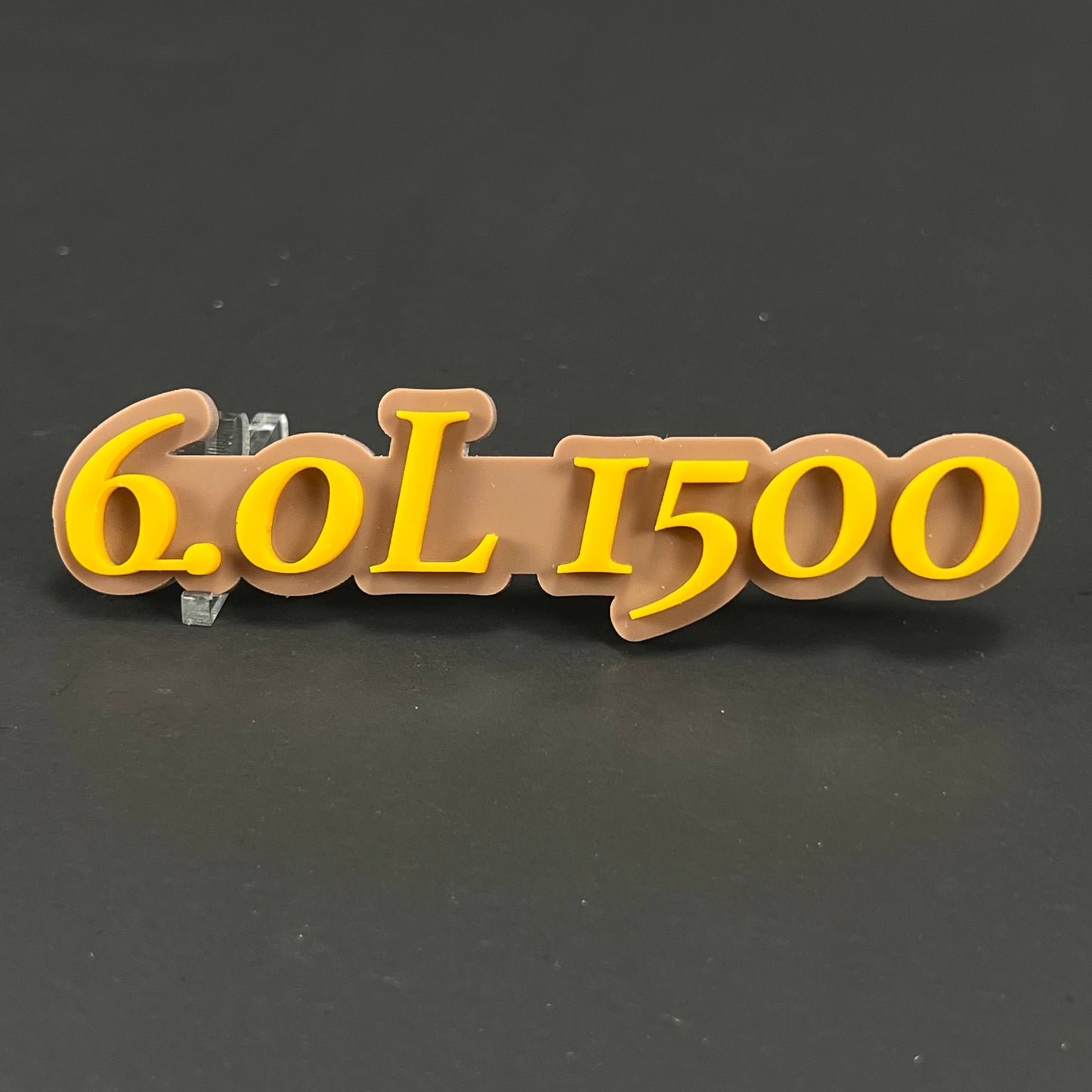 1PC 6.0L 1500 3D Acrylic Badge - Car Truck Emblem Fender Tailgate Trunk Sticker