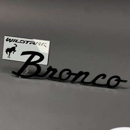 1PC Bronco Wildtrak (Silver) 3D Acrylic Badge - Car Truck Emblem Fender Tailgate Trunk Sticker