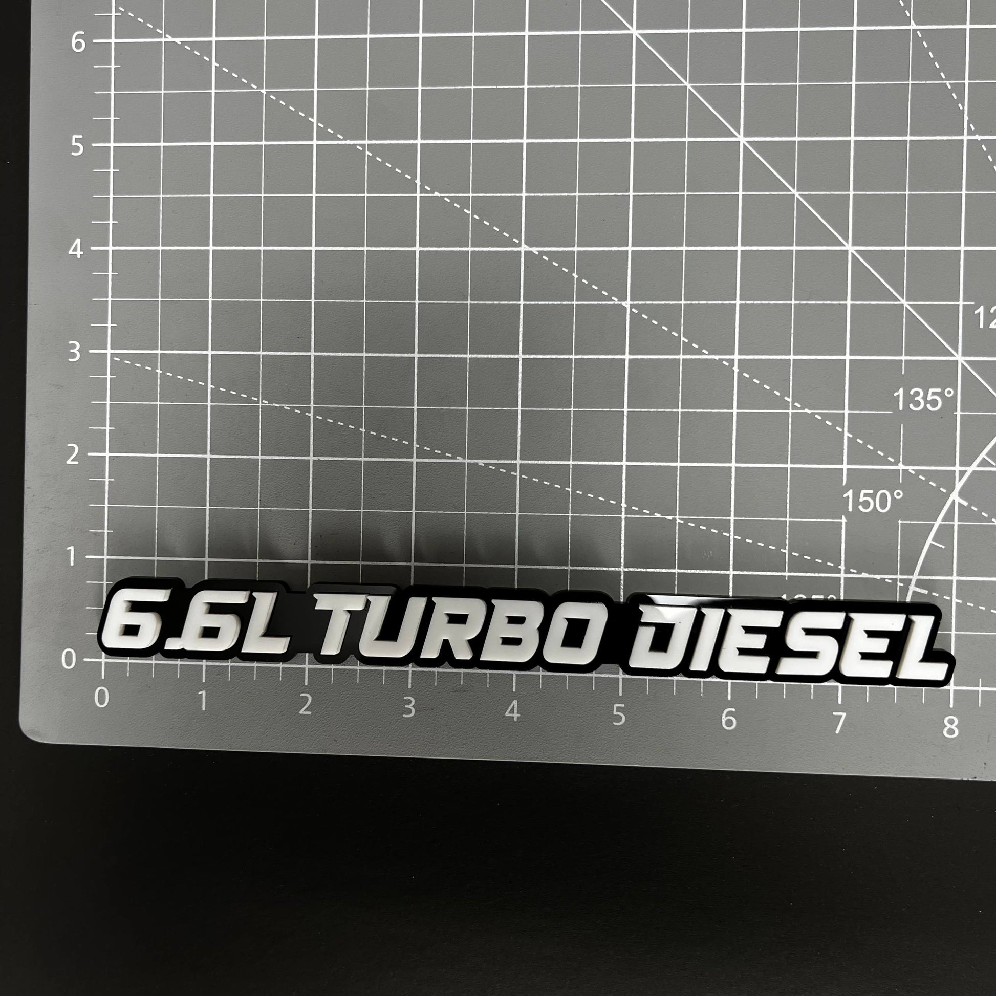 1PC 6.6L TURBO DIESEL 3D Acrylic Badge - Car Truck Emblem Fender Sticker